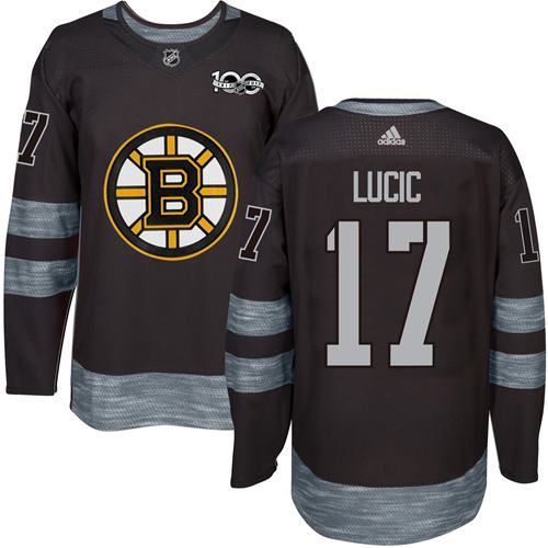 Adidas Bruins #17 Milan Lucic Black 1917-100th Anniversary Stitched NHL Jersey